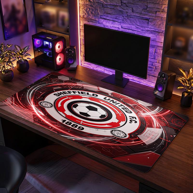 Sheffield United Football Print Large Mouse Pad, Anti-Slip Extended Gaming Desk Mat for Office Home