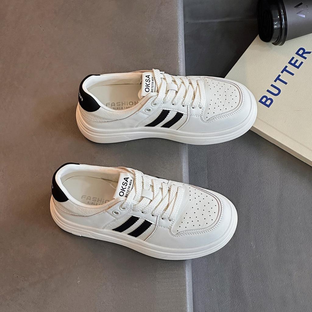 Leather Flat-bottomed Foreign-style Versatile Little White Shoes Women's 2025 New Spring Popular Thick-soled Retro Soft-soled Casual Board Shoes