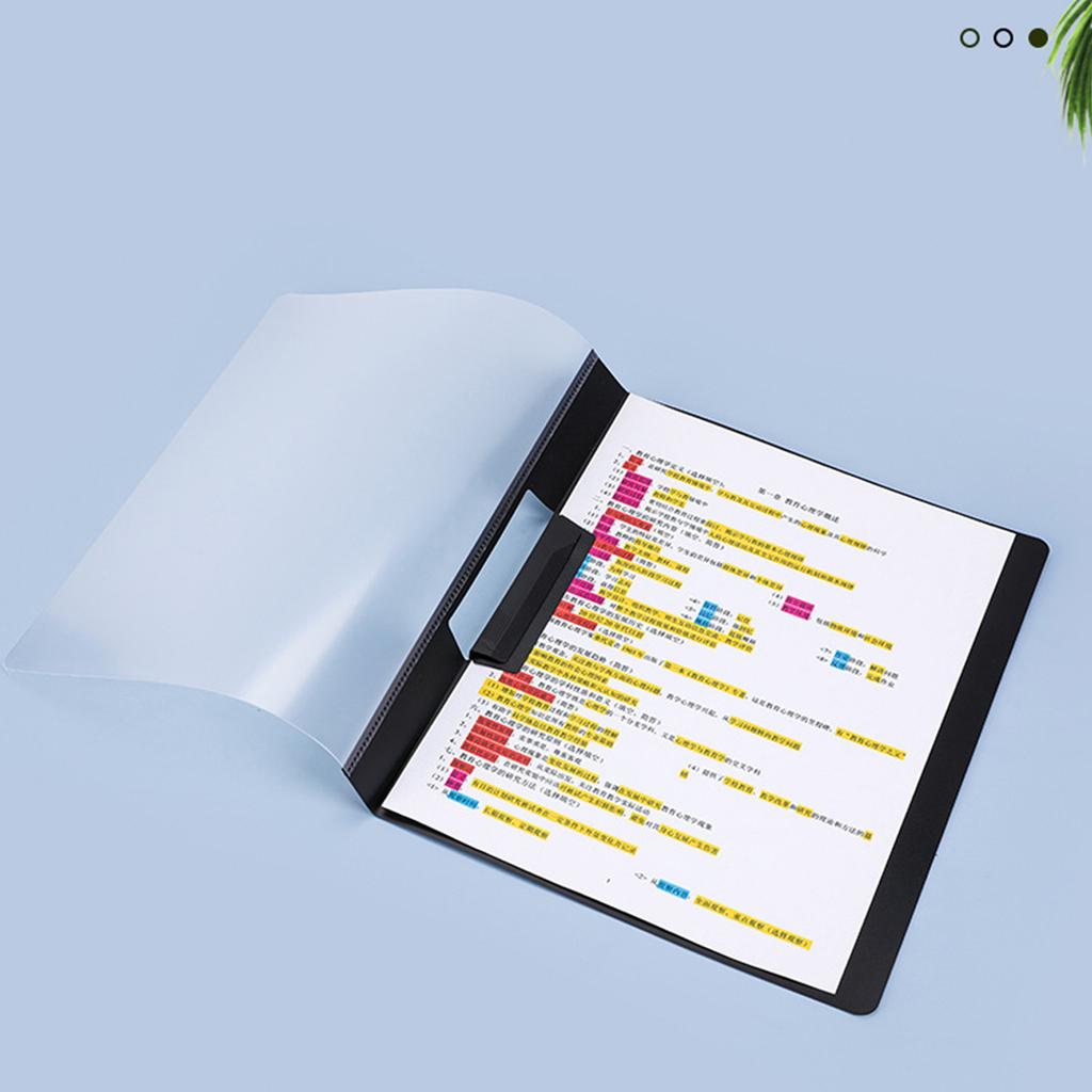 6Pcs File Sleeves with Rotating Clamp Document Test Paper Organiser Letter Size Filing Folder Hold 200 Sheet for Office