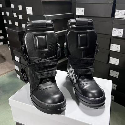 Pantofi Bărbătești de Lux de Designer de Marcă Calitate Casual Piele Neagră Integrală Adidași Înalți Pentru Femei Trendy Șireturi Groase Talpă Masivă