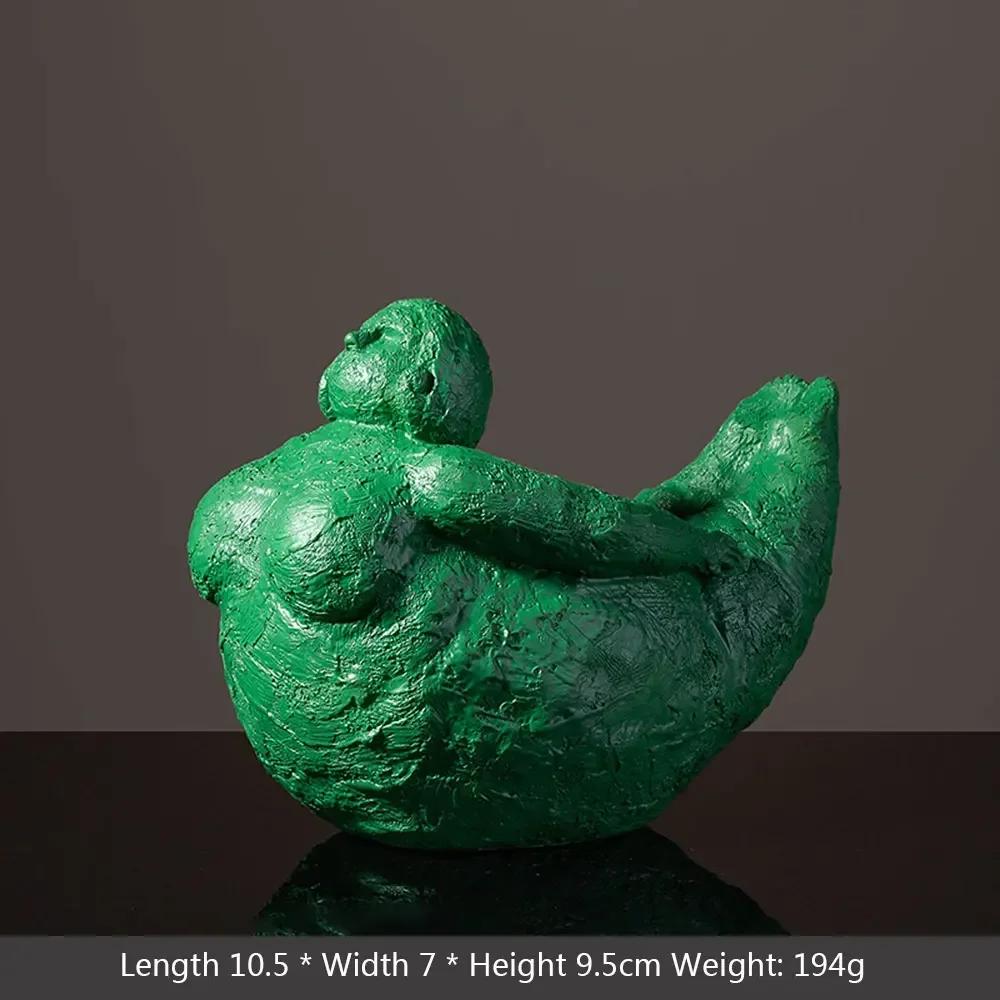 Resin Abstract Fat Lady Yoga Statue Home Decor Decoration Room Figurines Interior Desk Accessories Sculptures Nordic Living