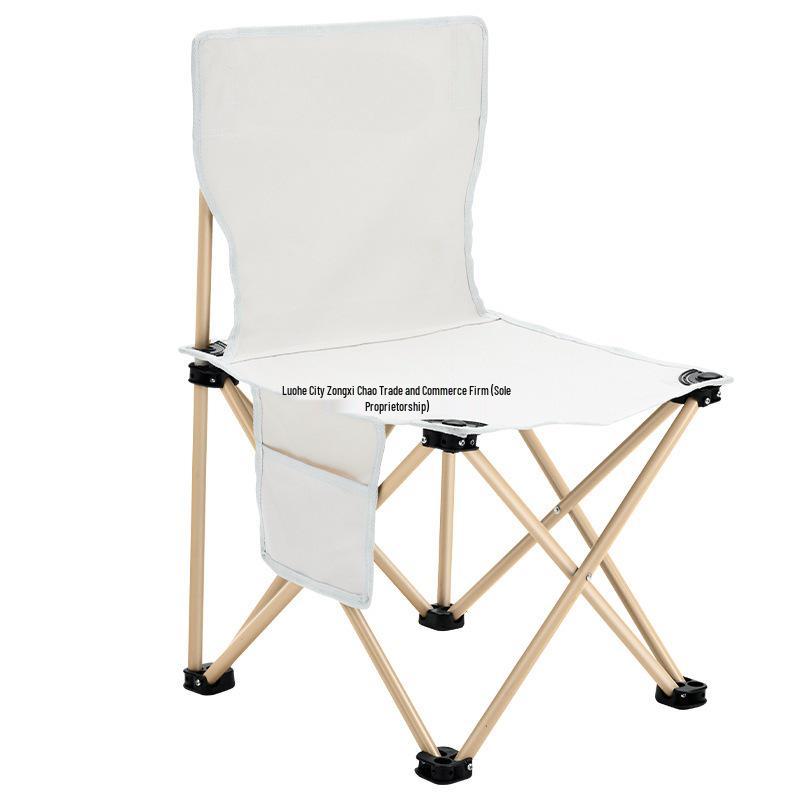 Portable Ultra-Light Folding Camping Chair with Backrest and Storage