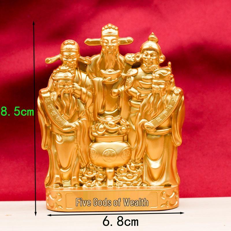 

Золота П ятистороння Статуя Будди Багатства Фен-шуй для Вхідної Зони та Вітальні.