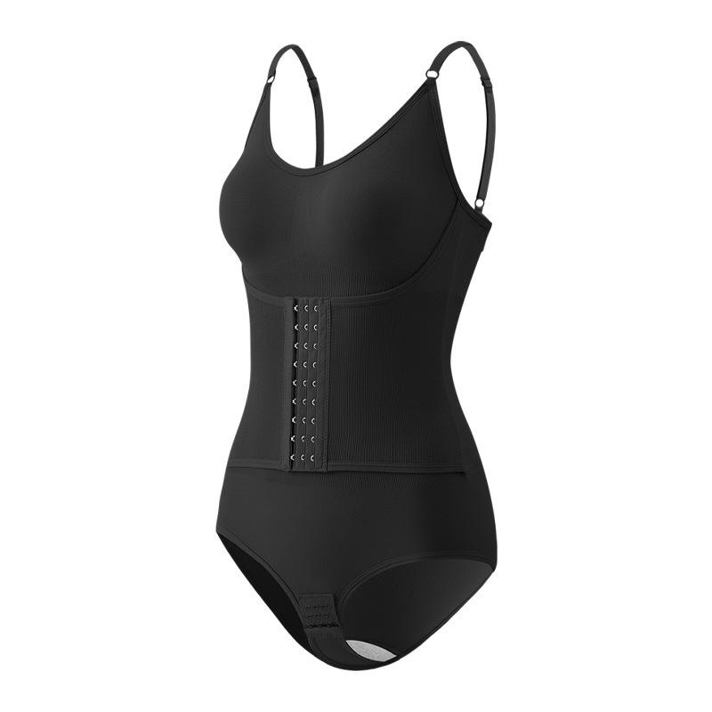 

Боди с бретелями для коррекции фигуры с подкладками для груди - Поддержка груди, Контроль живота, Подтяжка бедер, Двубортное, Треугольная ластовица с открытым промежностью. M