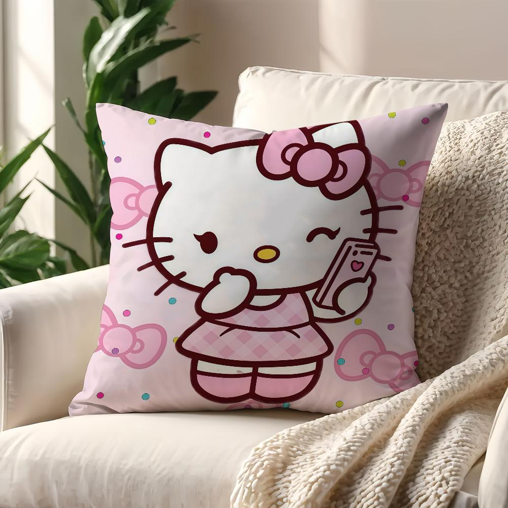 Kawaii HHello KKittyY Pink cushion cover For Pillow Printing Sofa Decoration HomeCar Room Coffee Shop Office NordicSimplicity
