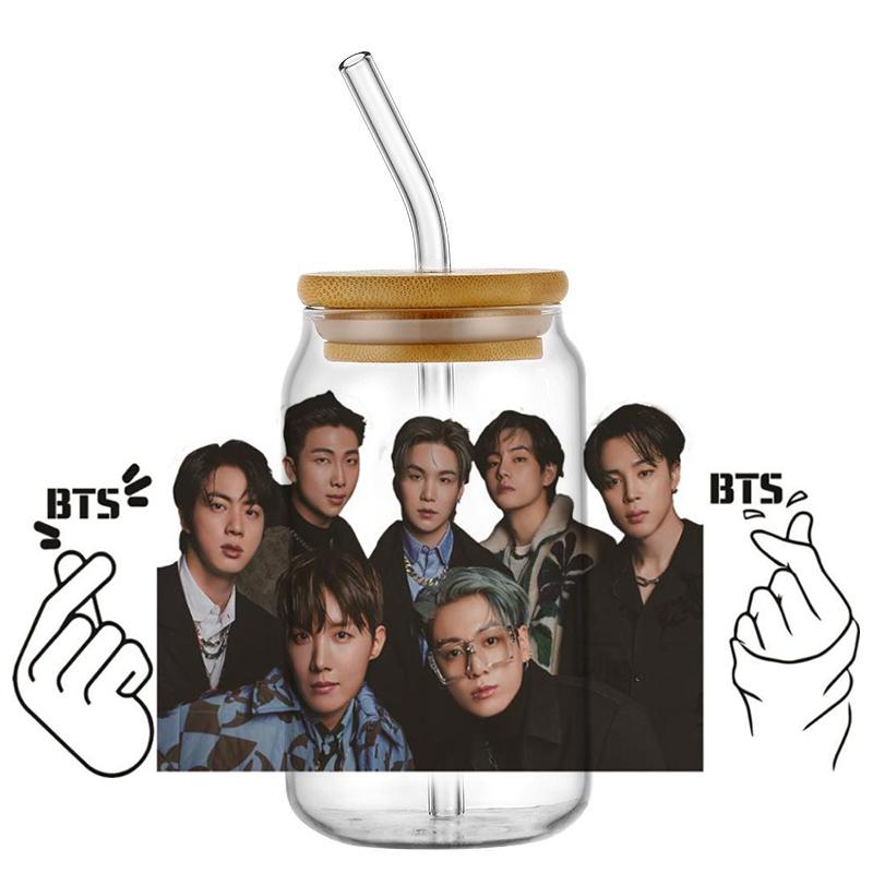 Popular Korean Oppa Groups Easy Peel Waterproof Party Diy Decals 3D Transfers Uvdtf Tumbler Stickers 16Oz Uv Dtf Cup Wraps