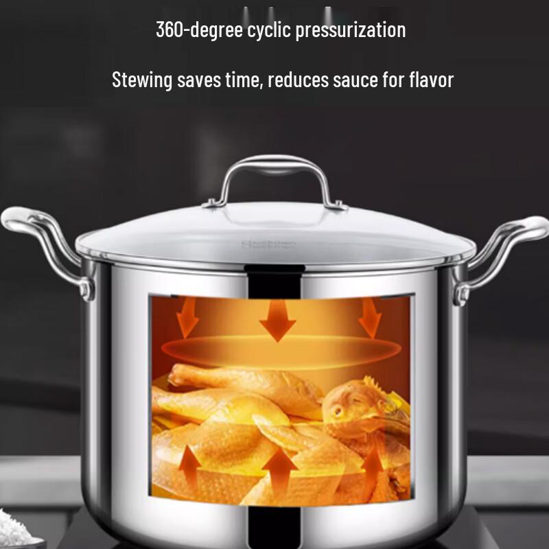 Yingbai 316 Stainless Steel Deep Stockpot with Steamer