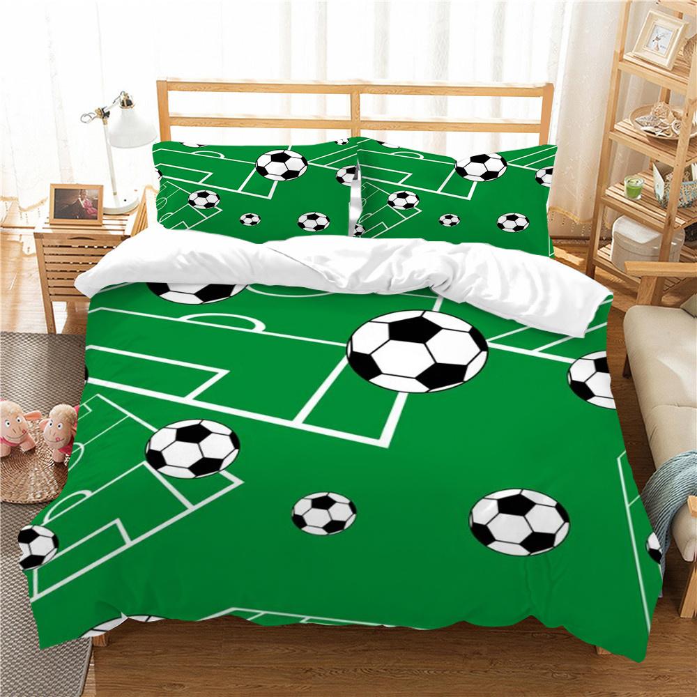 3D Fußball Druck Bett Anzug Bettwäsche Quilt Abdeckung Hause Bettwäsche Kinder Geschenk Mikrofaser Tröster Atmungsaktive Bettbezug