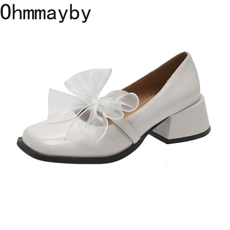Scarpe Mary Jane Vintage da Donna a Punta Quadrata Moda Basse Slip On Primavera Autunno Scarpe da Cerimonia di Matrimonio