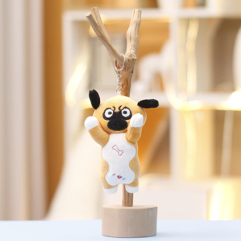 Toy Plush Cat Dog Plush Keychains Pp Cotton Stuffed Plush Toy Bag Hanging Doll
