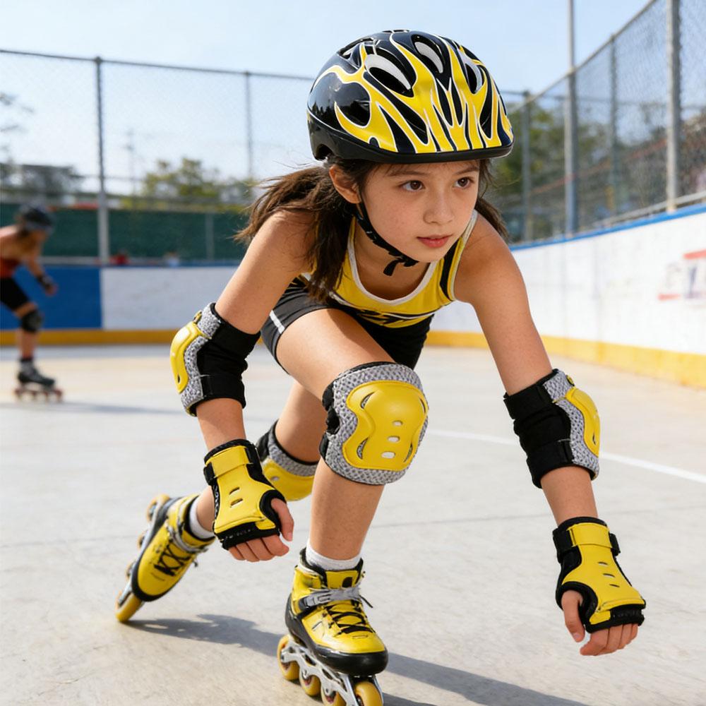 Skateboard Bike Helmet for Kids Adjustable Knee Elbow Pads Wrist Guards Protective Gear Helmets Set Teens for Bicycle Cycling