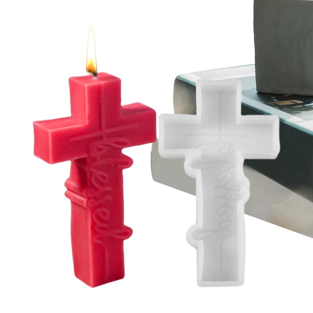 Silicone Crucifix Mold Chocolate Mould 3D Crucifix Mold Religious Faith Mold Silicone Easter Resin Molds for Soap Resin Candles