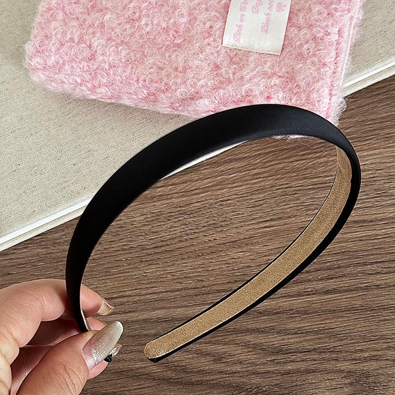 Korean Satin Thin Headband for Women - Versatile Retro French Style with Non-Slip Deerskin Velvet