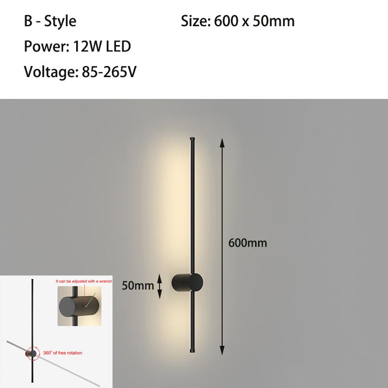 Modern Indoors LED Wall Lamp Bedroom Living Room Background Corner Sconce Atmosphere Lamp Nordic LED Long Bedside Wall Light