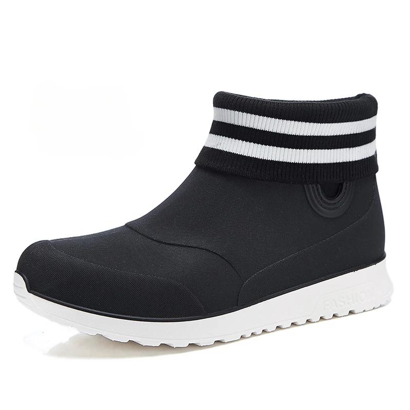 Fashion Rain Shoes for Women Rubber Boots Platform Ankle Boots 2025 Autumn Winter Slip on Women Booties Work Shoes Botines Mujer