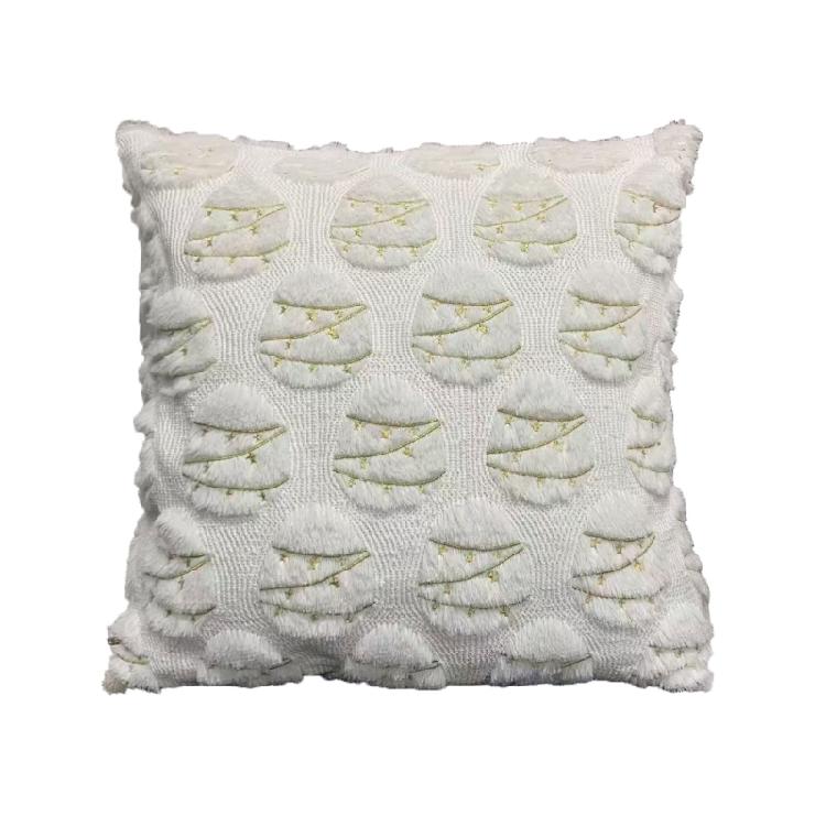 

3D Embroidery Rabbit Eggs Easter Pillow Case Soft Plush Fabric Decorative Cushion Cover For Couch Bed Sofa Living Room
