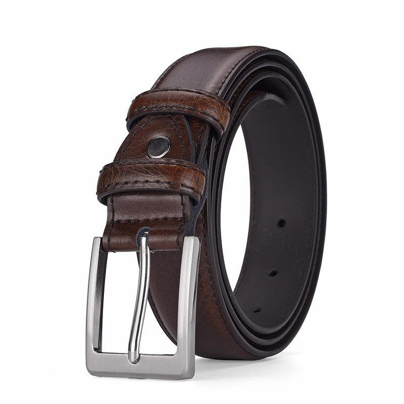 Men'S Retro Leather Pin Buckle Belt Simple Belt Trendy Belt