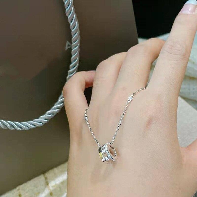 Designer Brand Sliding Necklace 925 Silver High Quality Zircon Fashion Japanese And Korean Net Red Same Jewelry Wholesale