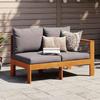 VidaXL Garden Sofa with 1 Armrest 2-seater Solid Acacia Wood, Outdoor Sofa, Garden Loveseat, Sofa of 367630