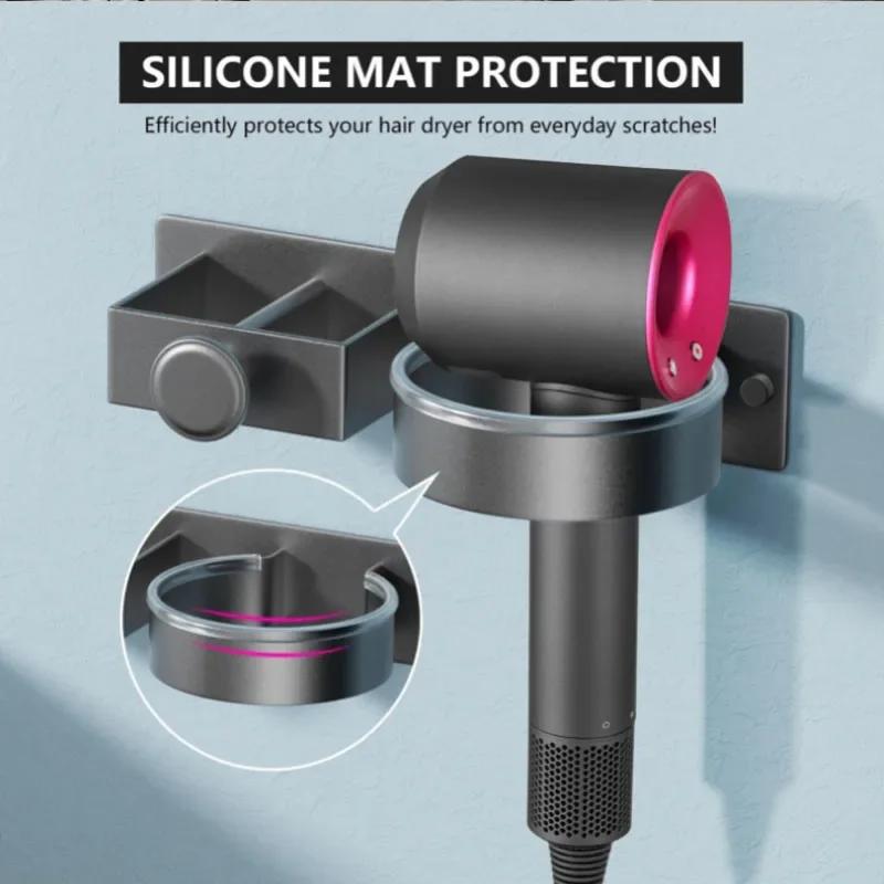 Hair Dryer Holder Wall Mounted Bathroom Hair Straightener Storage Holder Hair Tool Organizer Adhesive Toilet Blower Holder