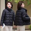 Kurze Daunen-Baumwoll-gepolsterte Kleidung Mode für Frauen mittleren Alters Neu Stehkragen Locker Warm Baumwoll-gepolsterte Kleidung Winter Baumwoll-gepolsterte Jacke