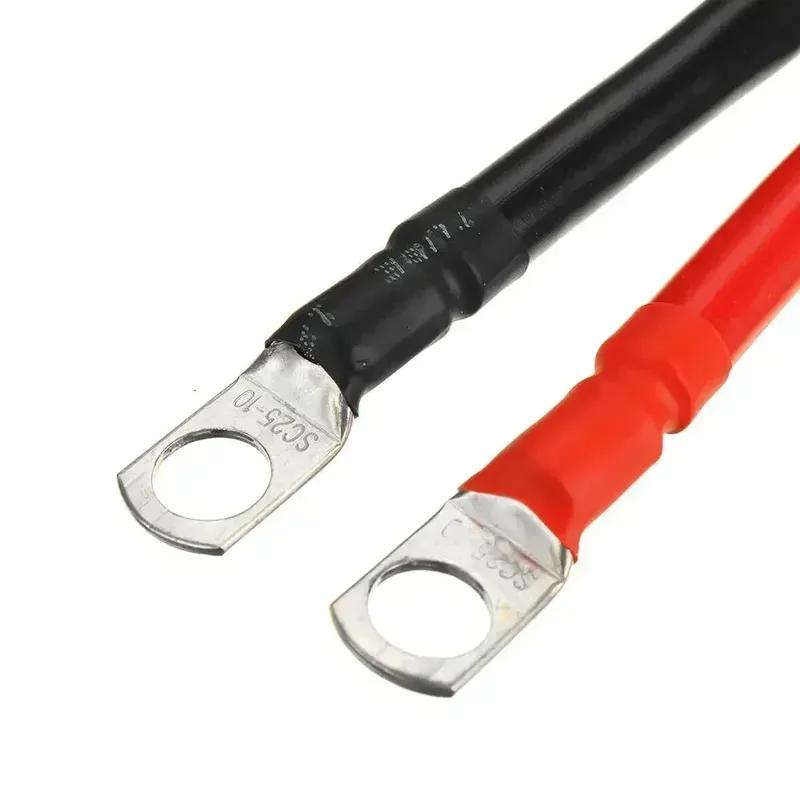 19CM 12V Battery Joiner Connector Lead Dc Wire 100 Amp Cable Lugs Red Black Positive/Negative Cable Car Accessories
