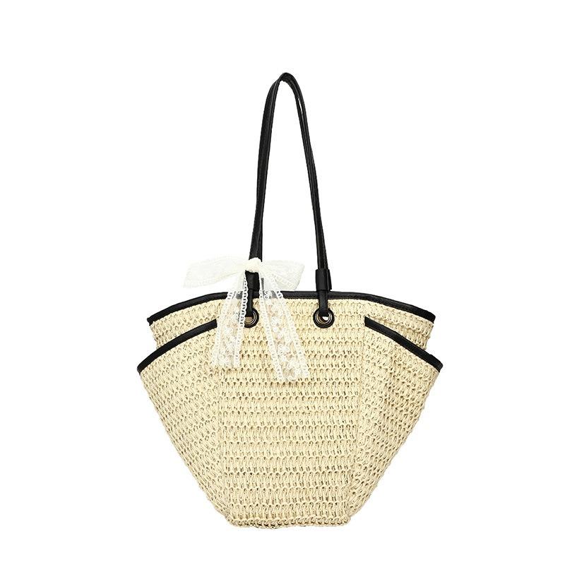 Fashion commuter large-capacity bag women's new seaside beach woven bag commuter shoulder tote bag