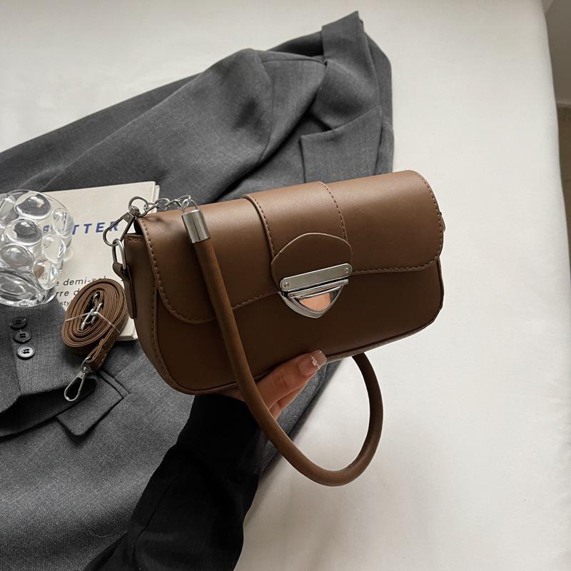 Foreign Casual Bag Women's 2025 New Trendy Spring and Summer Retro Messenger Bag Niche Design Solid Color Shoulder Small Square Bag