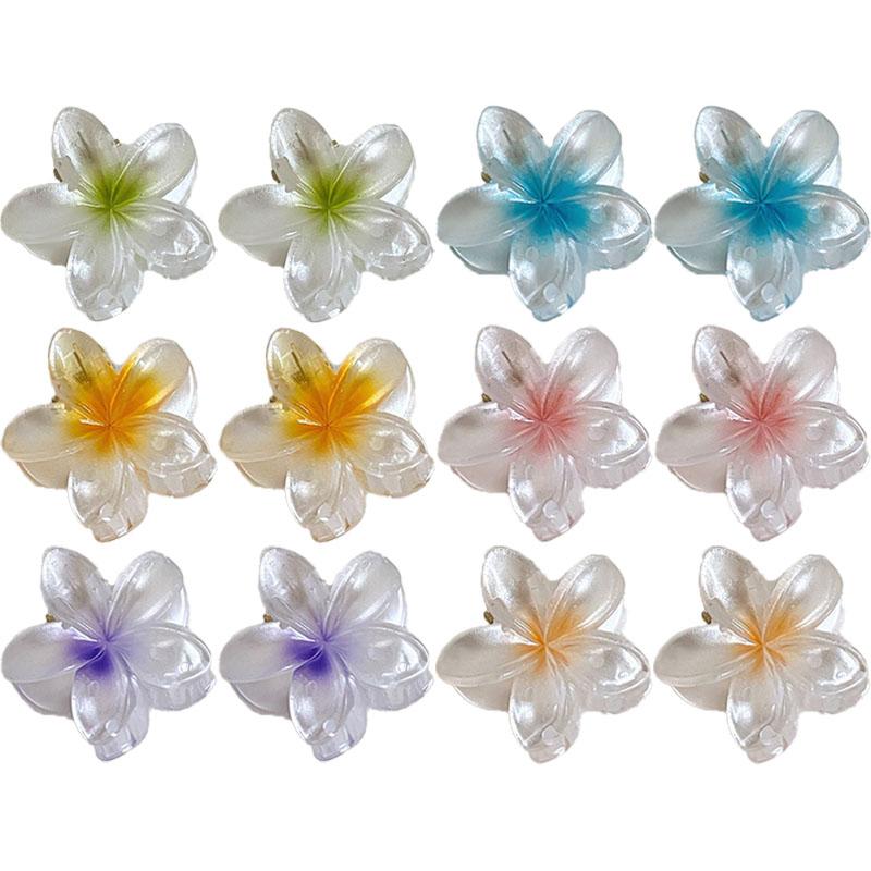 Fermaglio a Pinza Trasparente a Forma di Fiore d'Uovo Donna Temperamento Versatile di Alta Gamma Gradiente Fermaglio per Capelli Ragazza Fermaglio a Squalo Copricapo