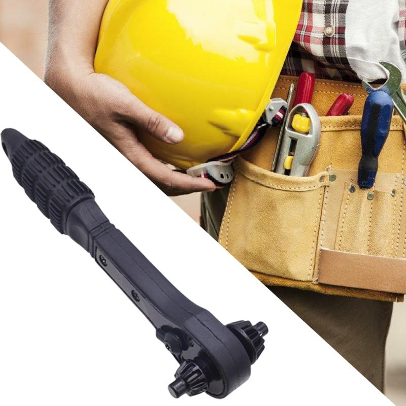 2 In 1 Drill Chuck Key Wrench Double Use Ratchet Spanner for Electric Drills and Power Tools,12.7mm/17.5mm Head