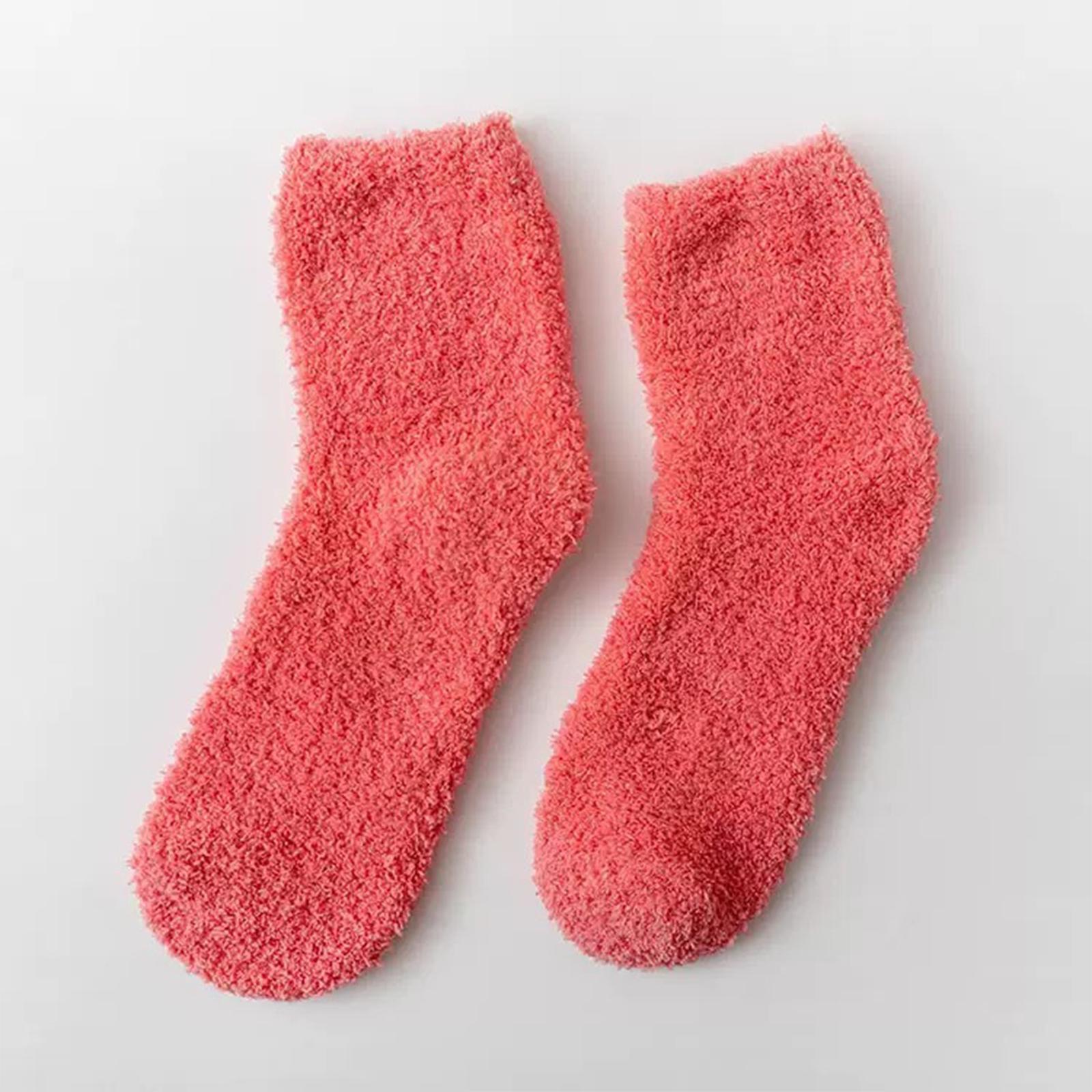 

Ladies Warm Plush Socks, Floor Socks, Candy Colored Medium Socks One Size