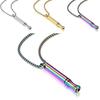 Titanium Steel Whistle Pendant Necklace With Adjustable Chain For Men Women