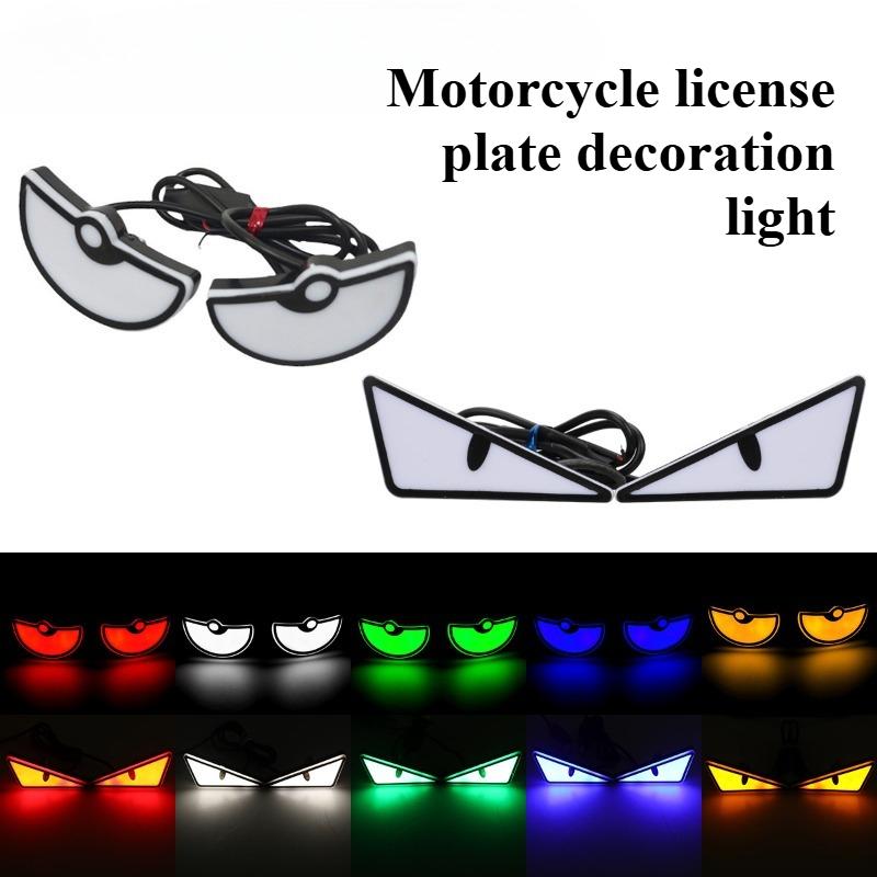 Motorcycle License Plate Screw Light Triangular Devil Eye Modified General Motorcycle Decorative Accessories Car Light