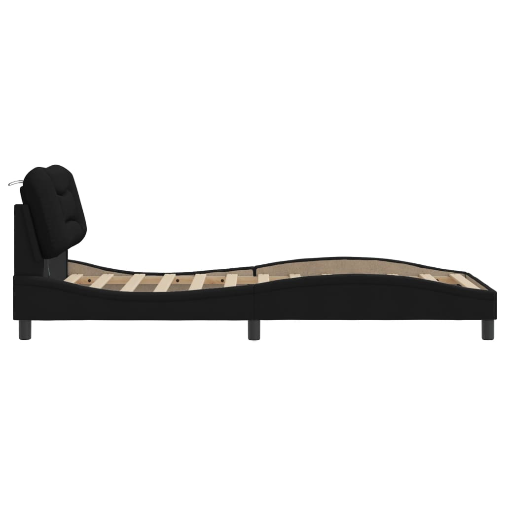 Vidaxl Bed Frame With LED Lighting Without Mattress Black 80X200 Cm