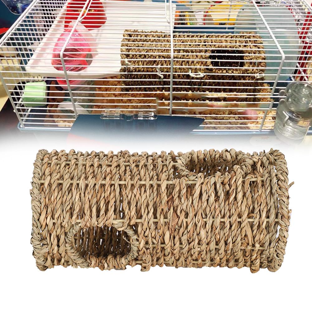 Summer Breathable Hamster Tunnel Grass Squirrels Chinchilla Pet Nest House Accessory