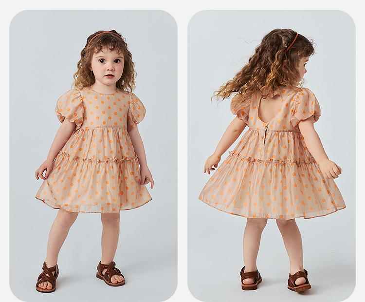 Mini Balabala Girls' Skirt Baby Skin friendly, Comfortable, Sweet and Cute Polka Dot Dress Summer 2026
