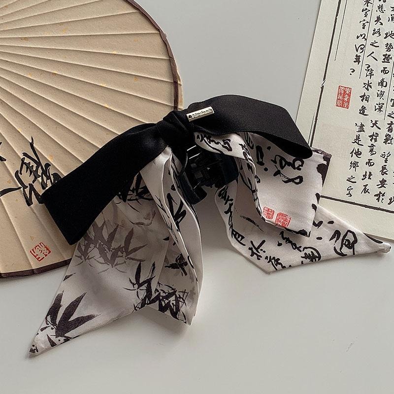 1pc New Chinese Style Ink Wash Tassel Clip  New High-end Qipao Shark Clip Hair Clip Headwear Hair Accessories for Women