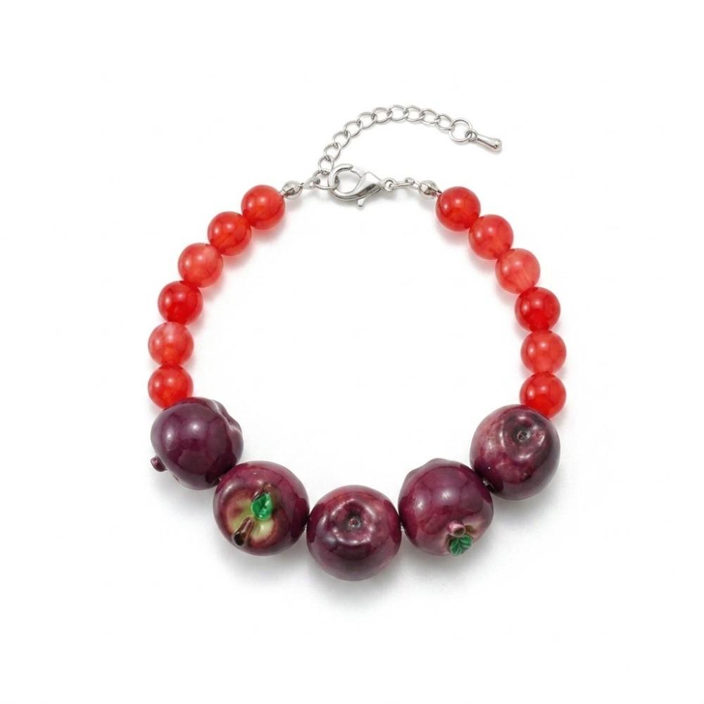 Lemon Bracelets Charm Bracelet for Women Resin Beaded Wrist Jewelry Party Accessory