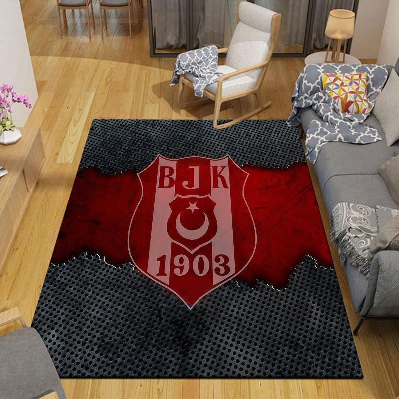 Amsterdamsche Football Club Ajax Flannel Pattern Square Carpet,Area Rug,Carpet Rug for Living Room Bedroom Sofa Playroom Decor,Non-slip Floor Mat
