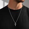 Vintage Cross Necklace for Men,Stainless Steel Cross Pendant Necklace,New Stylish Faith Prayer Jewelry