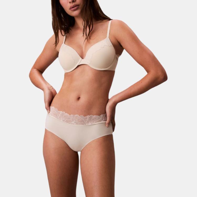 Calvin Klein Comfortable Soft Solid Color Lace Low Rise Triangle Underwear Women underwear QF8446AD-YAE
