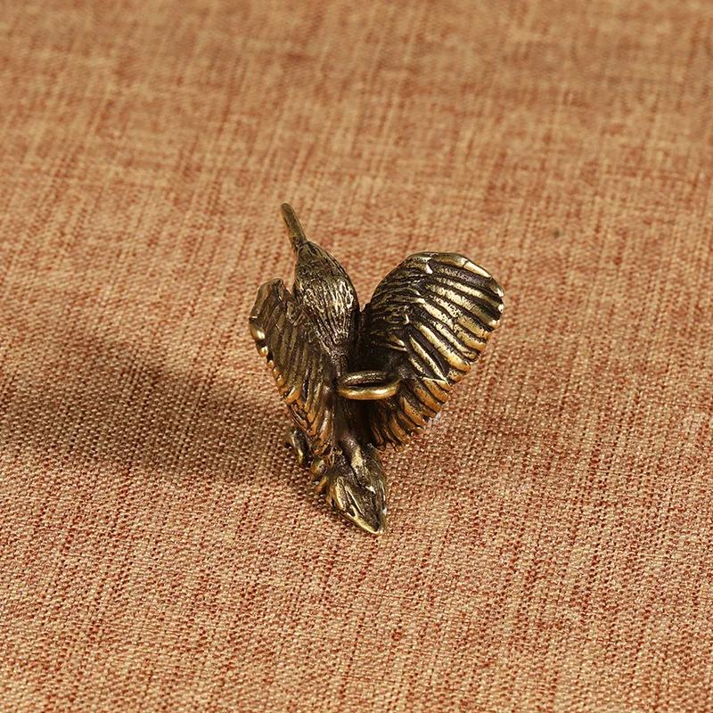 Brass Opening Wing Mini Eagle Bird Art Decoration Home Living Room Office Tea House Yoga Room Decoration Statue Sculpture Gift