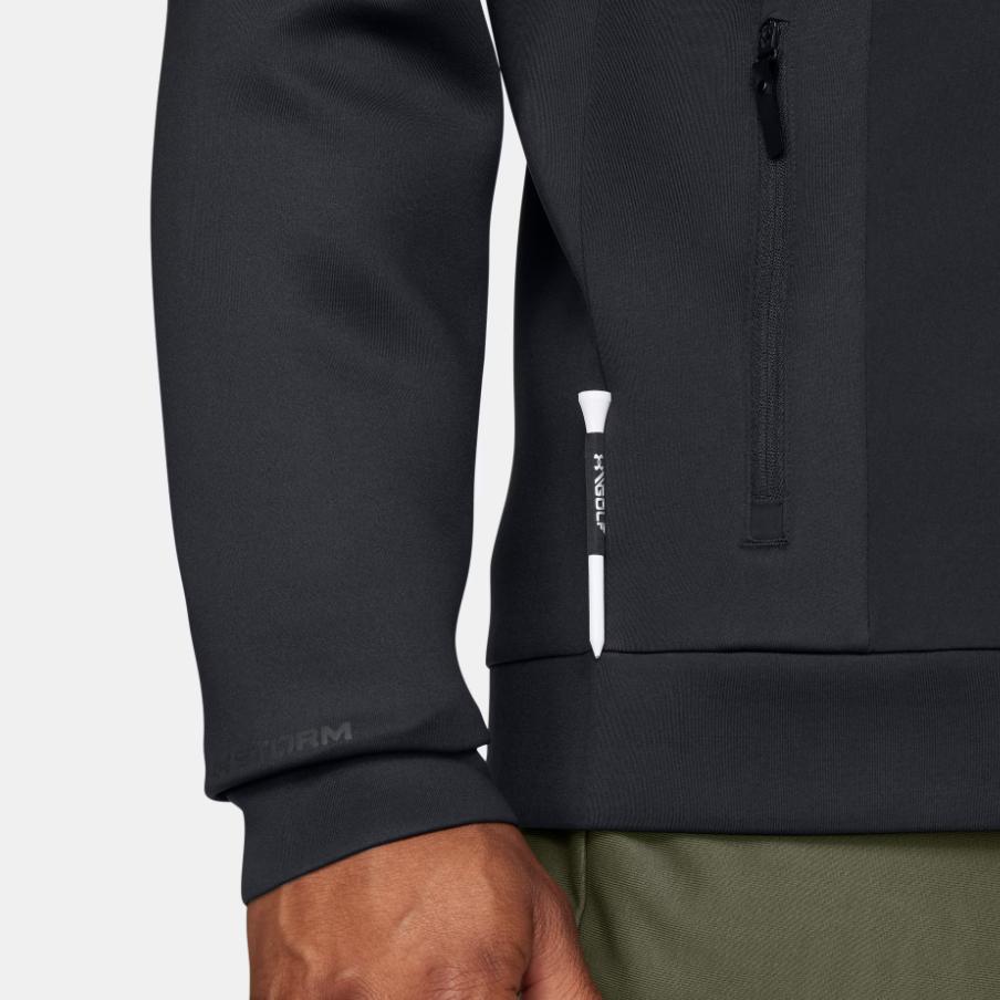 Under Armour Drive Pro Woven Golf Sports Stand Collar Jacket Men Jacket Black 1387117-001