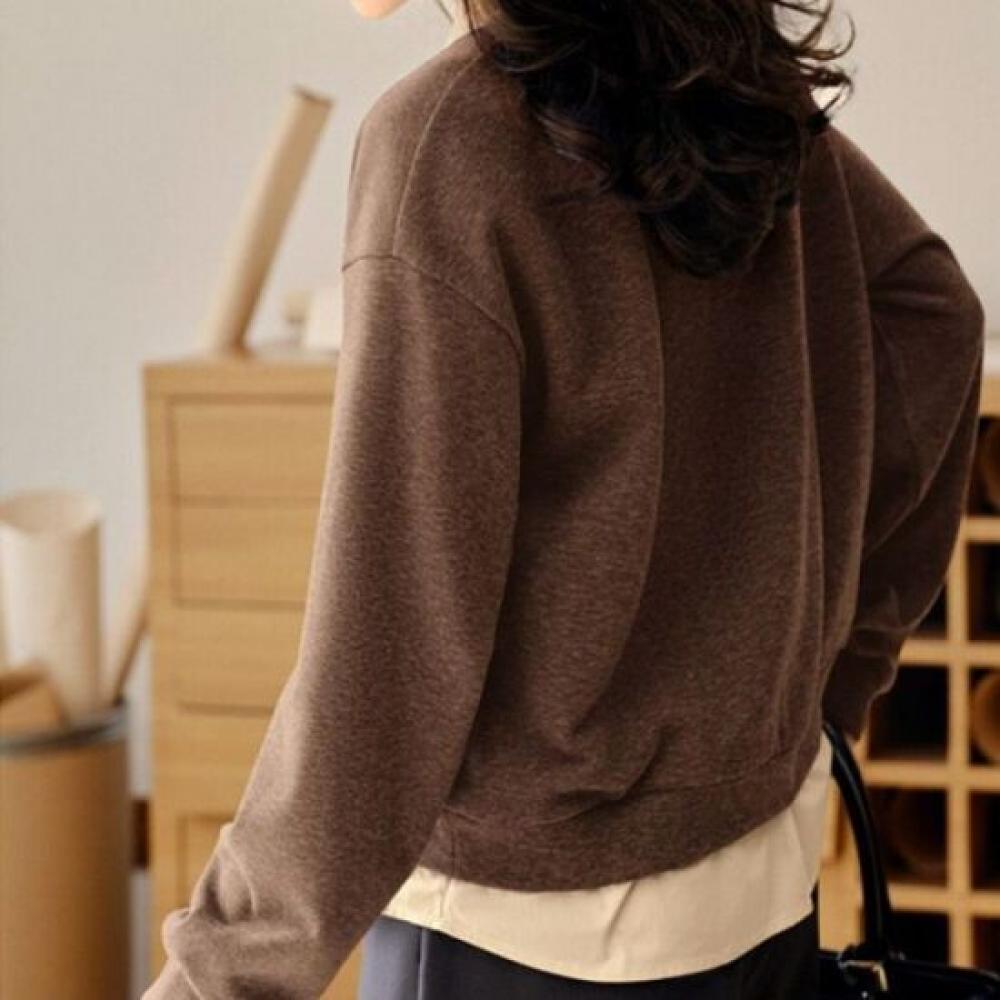 Navava Women Casual Layered Two In One Collar Long Sleeve Sweatshirt Nt3171