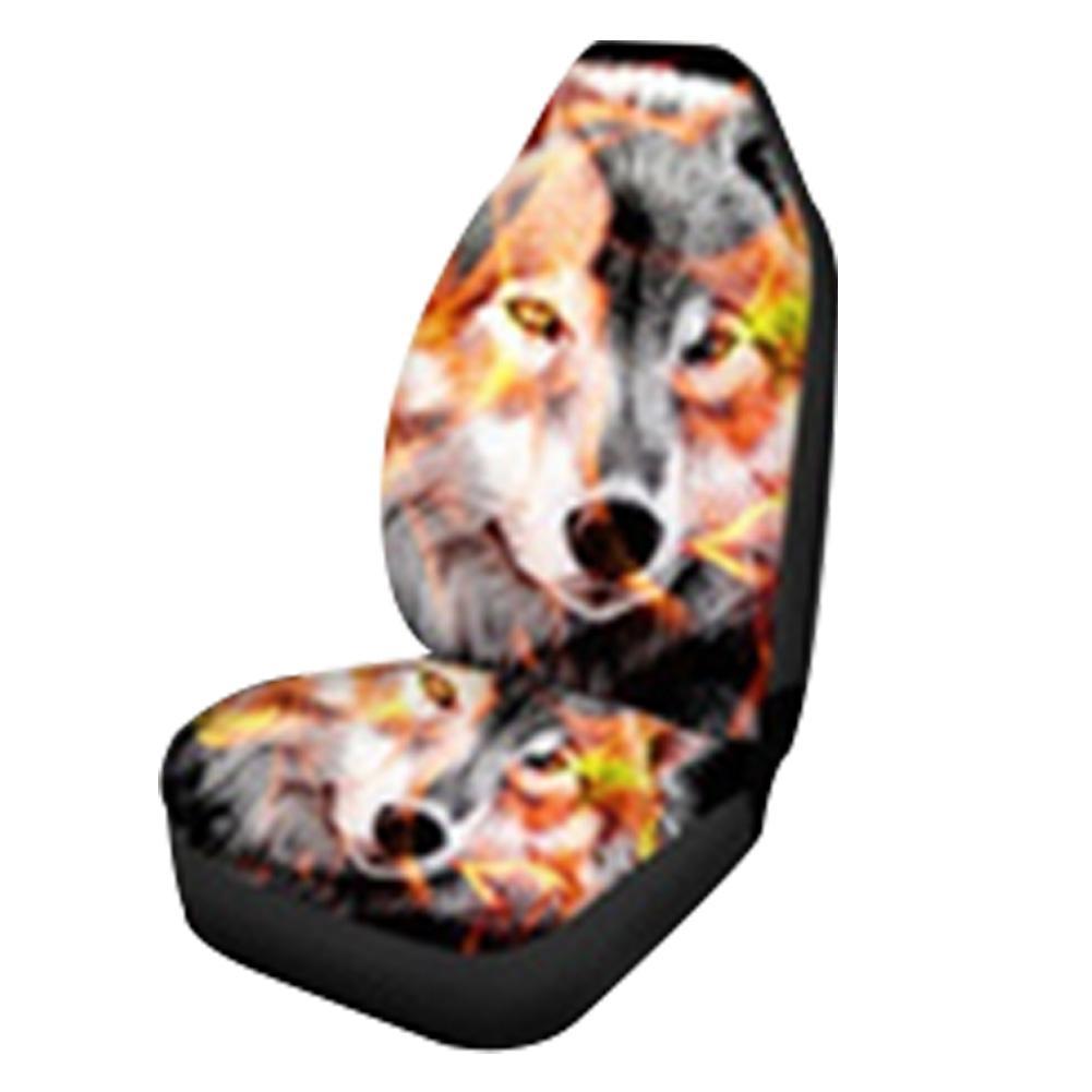 Universal Car Seat Cover Thickening Polyester 3D Wolf Seat Auto Inclusive Front Cover Interior V9Z5