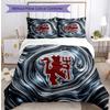 Set Lenzuola Stampato Manchester United 3 Pezzi Morbido Delicato sulla Pelle Lavabile Copripiumino e Federe Set Tutte le Stagioni Camera da Letto