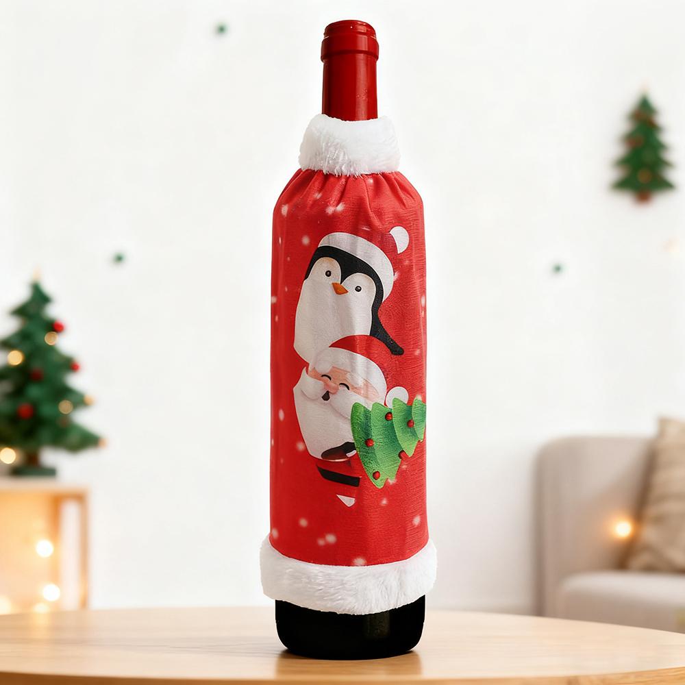 

1Pcs Christmas Wine Bottle Sweater Cover Santa Bottle Cover Jacket for 2026 Navidad Party Supplies Decor New Year Gift Ornament 1Pcs