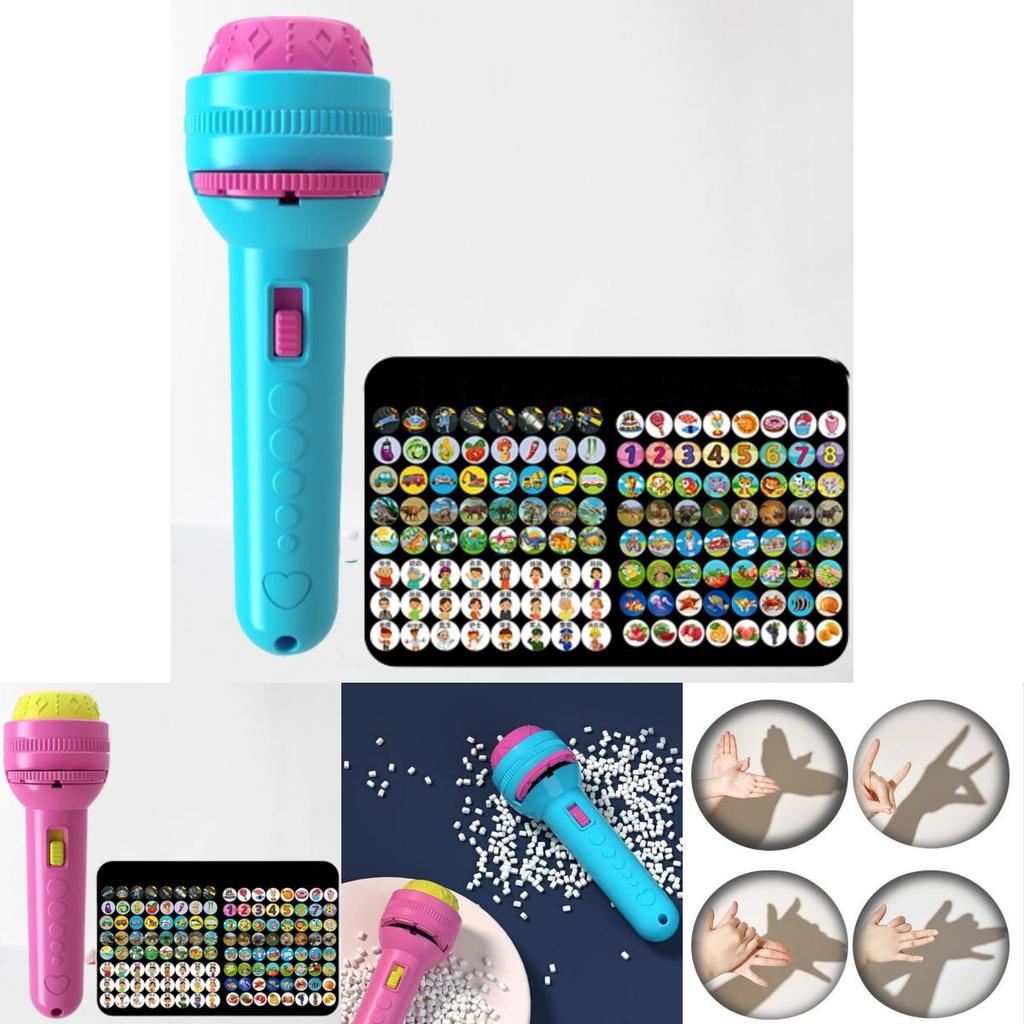 Kids Projection Flashlight Fun Bedtime Stories Toy For Early Learning.
