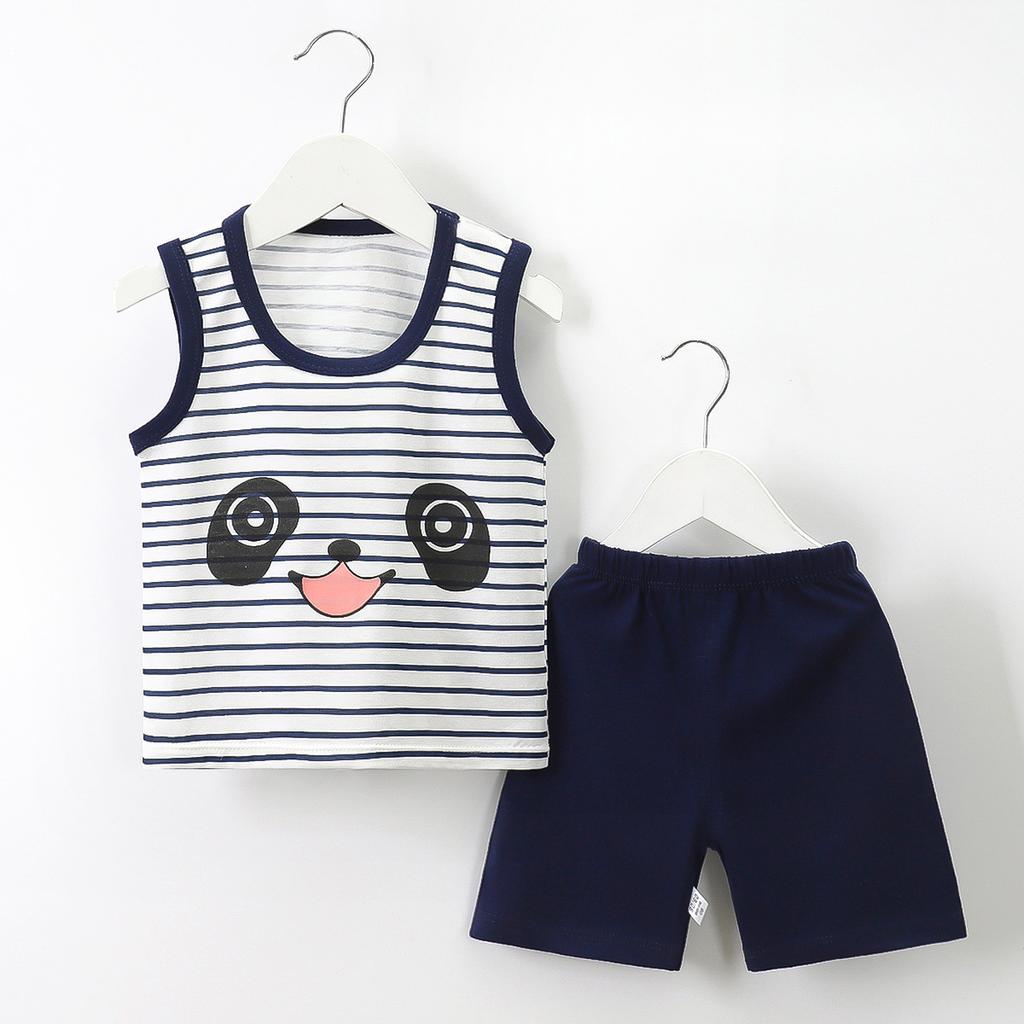 Children Sets Kids Clothes Boys Girls Vest Suit Summer Children's Clothing Baby Cotton T-Shirts Shorts Tank Top Sleeveless