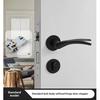 Black American Style Indoor Door Lock, Integrated Magnetic Silent Wooden Door Handle, Universal Home Bedroom Lock